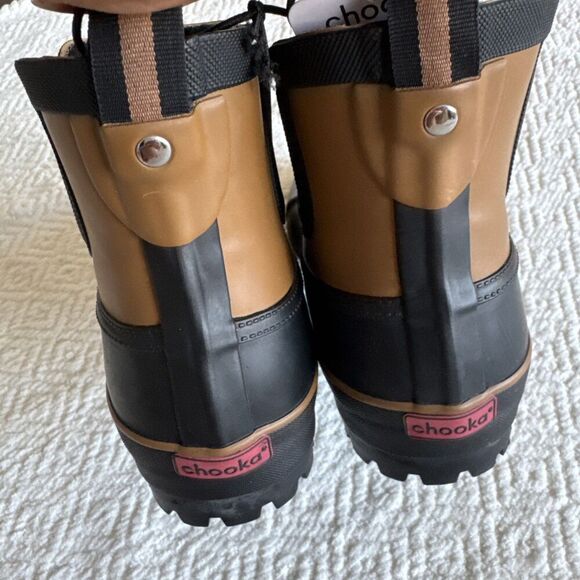 CHOOKA Rain Boots 10Chelsea Duck Outdoor Faux Fur Shoes Waterproof Ankle Booties - Picture 4 of 10
